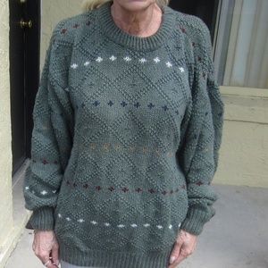 Green cotton sweater Sz S